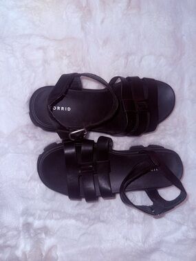 Torrid Black Strappy Women's Sandals WW - Casual Comfort